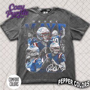 Drake Maye Vintage Football Shirt, Retro Game Day Sports Graphic T-Shirt 23